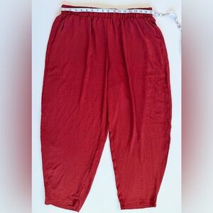 Red Pull-On Elastic Waist Pants 2XL Lightweight Relaxed Fit